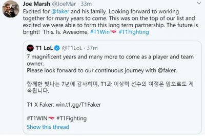 t1faker续约了吗(Faker正式成为T1合作伙伴关系)